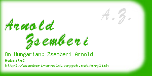 arnold zsemberi business card